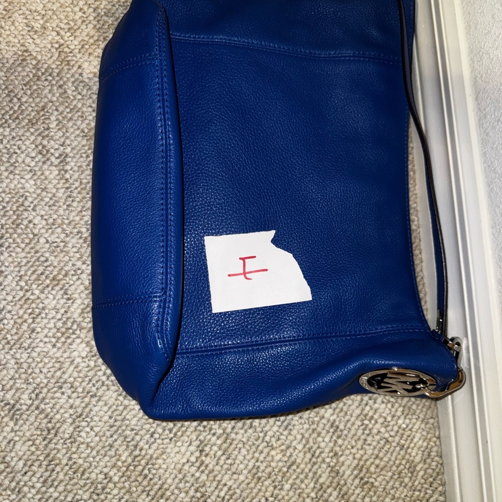 Michael kors navy blue Leather Shoulder Bag